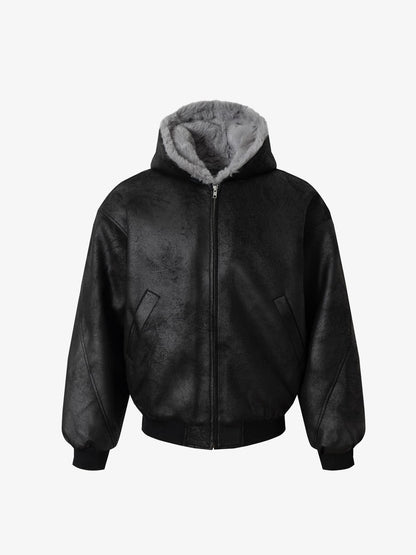 Winter-Ready Corduroy Jacket with Faux Fur Trim for Men