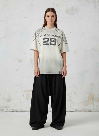 Suede 90 Digital Printed V-Neck Short Sleeve T-Shirt