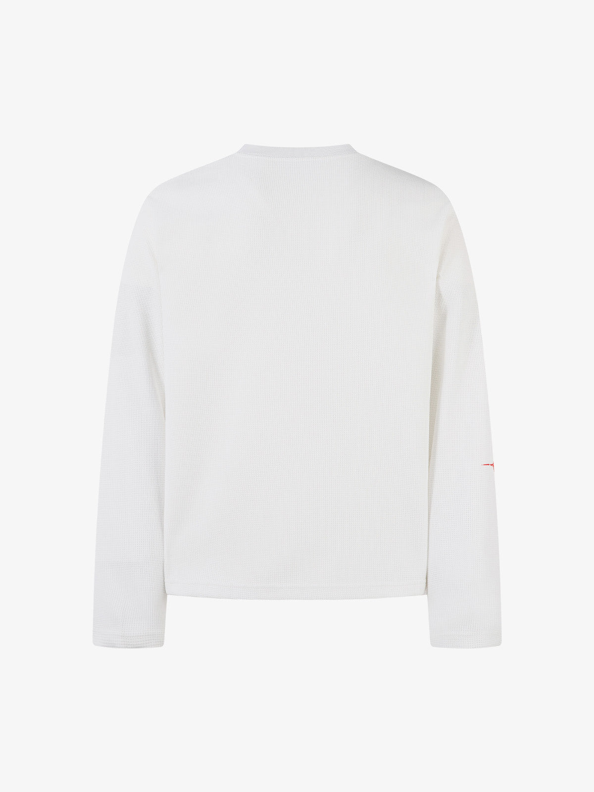 Thesupermade Letter Print Waffle Long-sleeved T-shirt