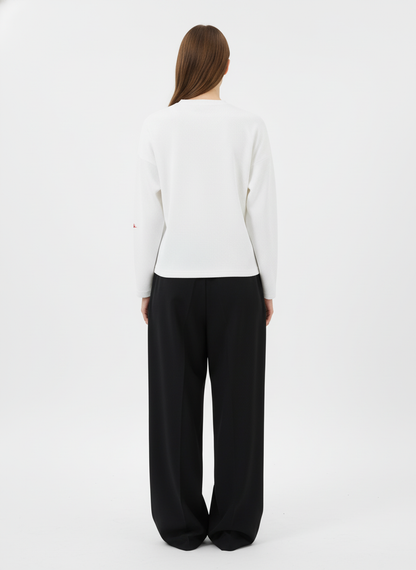 Elegant Pearl-Embellished Oversized T-Shirt