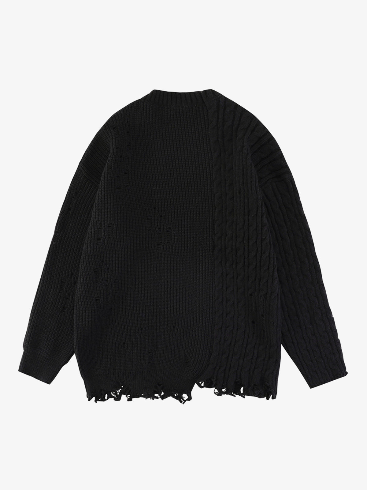 Cable Knit Crochet Hole Sweater