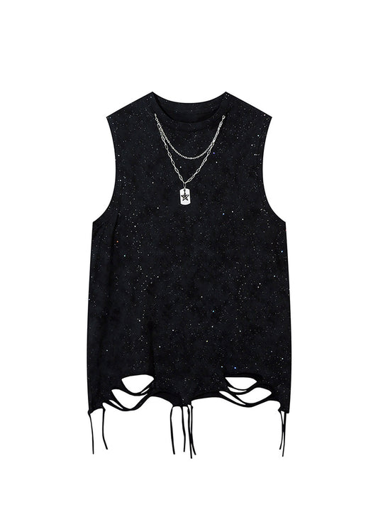 Street Chain Waistcoat Ripped Vest
