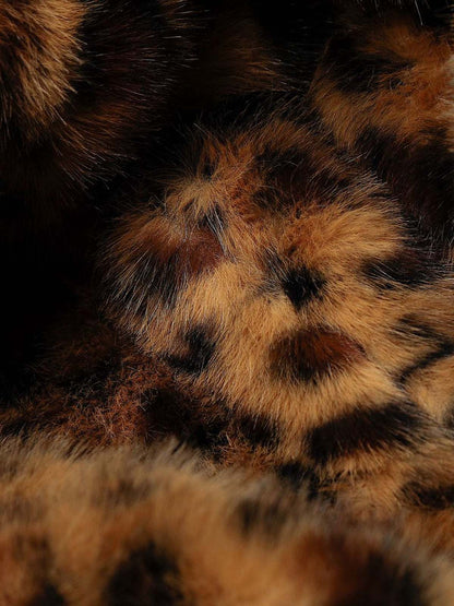 Leopard Print Hooded Jacket with Faux Fur Trim for Men - Trendy Winter Fashion