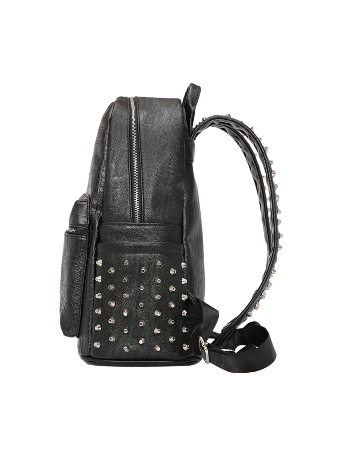 Rivet Crocodile-Print Backpack - 2464