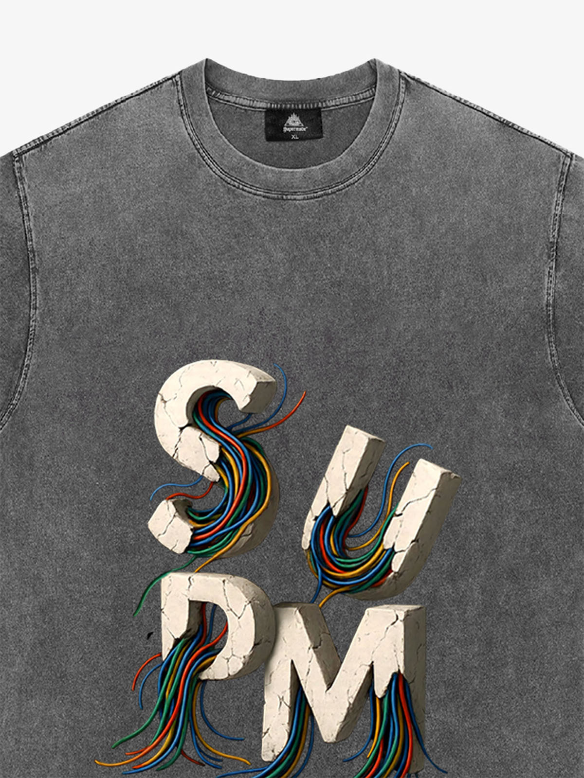 supm cable graphic T-shirt