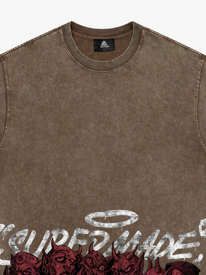 Thesupermade Dark Devil Maniac's Gothic Graffiti T-shirt