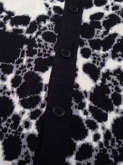 Skull Pattern Knit Sweater for Casual and Fashionable Looks