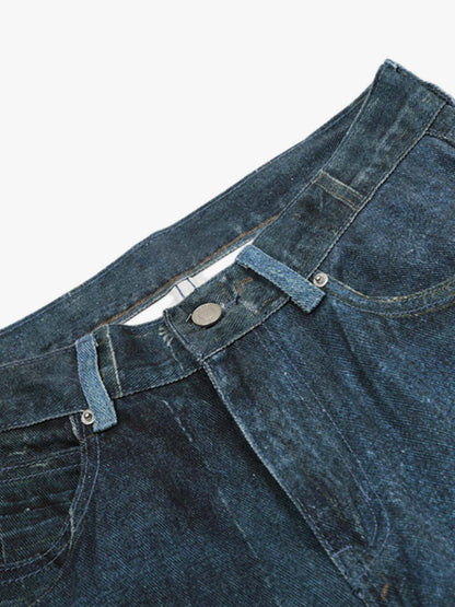 Patchwork Wide-Leg Jeans with Unique Design for Fashion Lovers