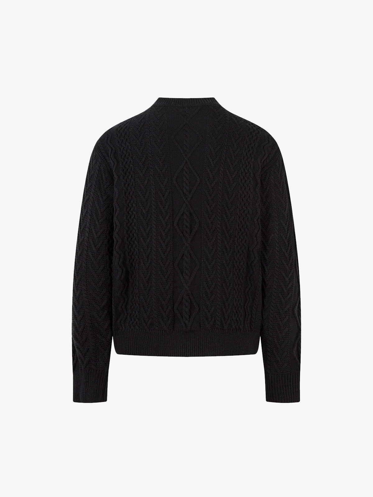 Elegant Cable Knit Sweater with Button Placket for Women