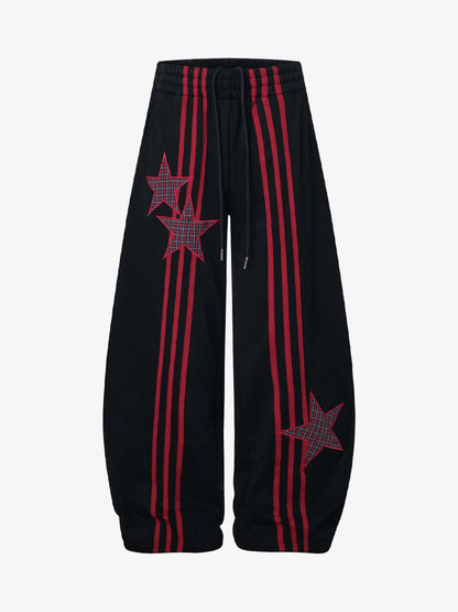 Stylish Star-Embellished Wide-Leg Pants for Casual Wear
