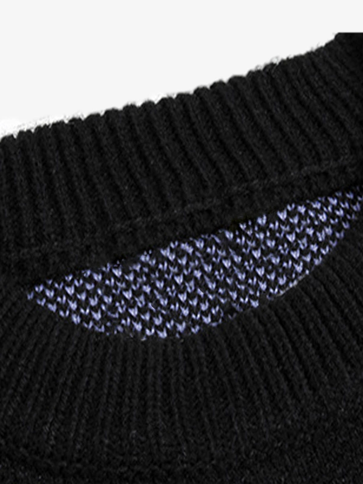 High Street Letter Jacquard Ripped Tassel Sweater