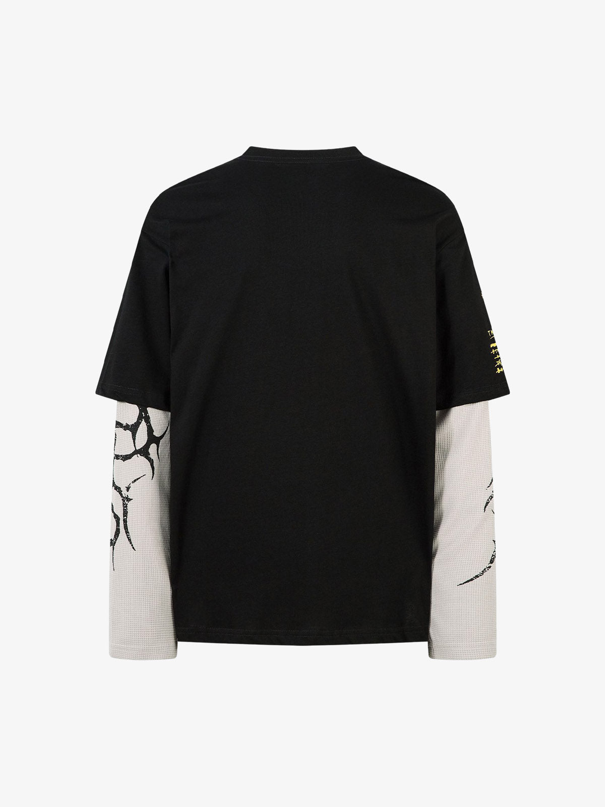 Thesupermade Hip-Hop Punk Faux Two-Piece Long-Sleeved T-Shirt