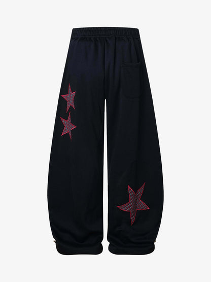 Stylish Star-Embellished Wide-Leg Pants for Casual Wear