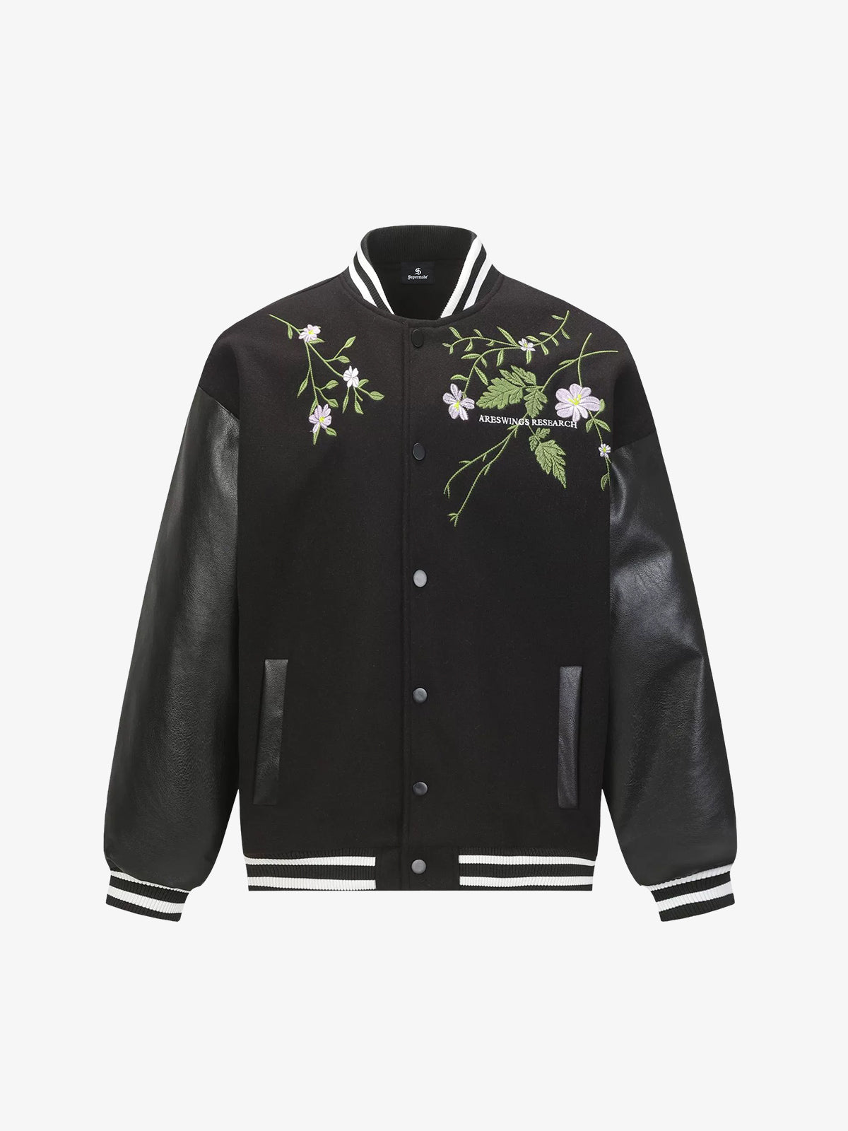 Floral Embroidered Baseball Jacket for Women - Stylish and Versatile Outerwear