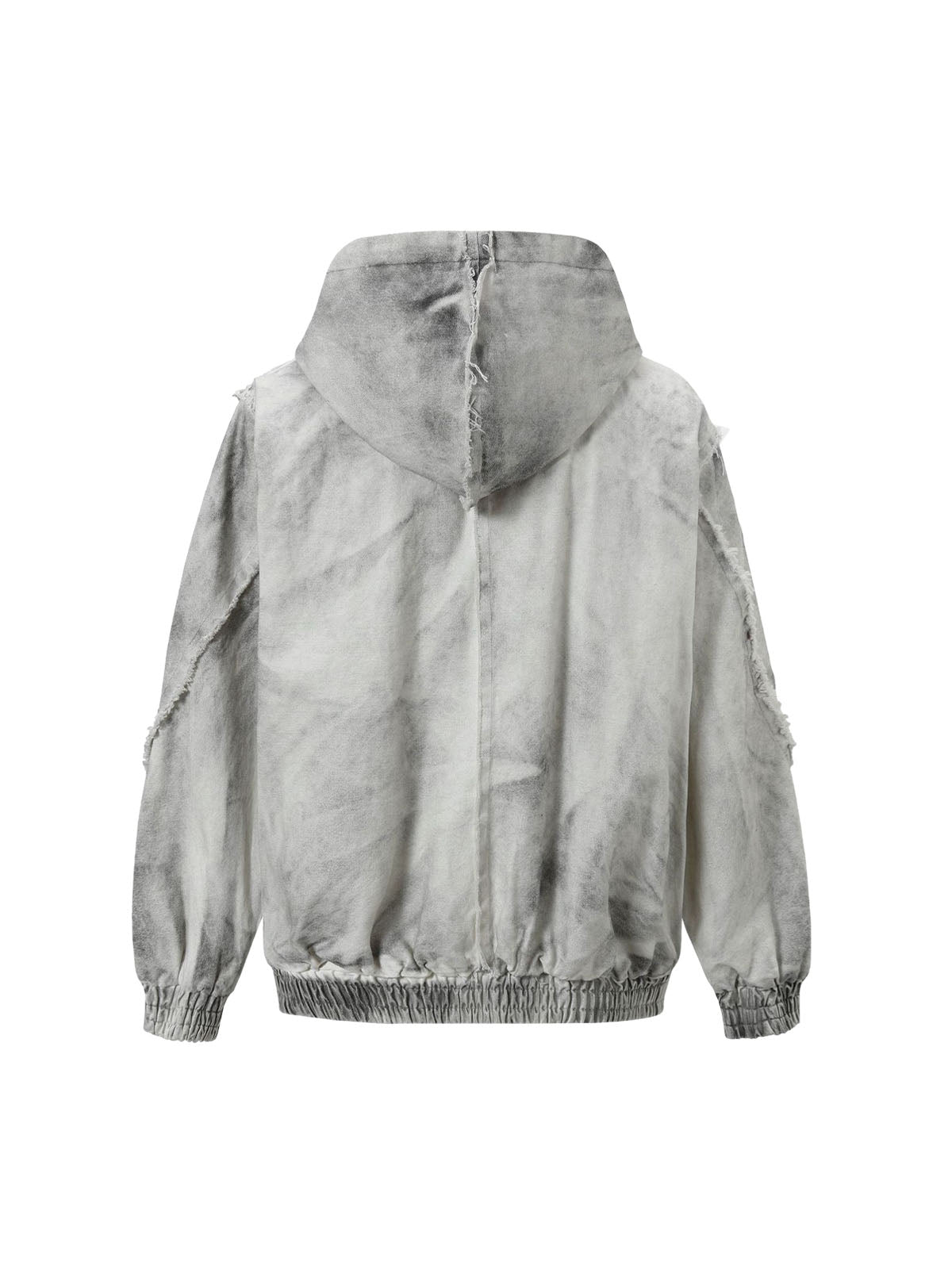 Thesupermade Washed Distressed Fur Hooded Jacket