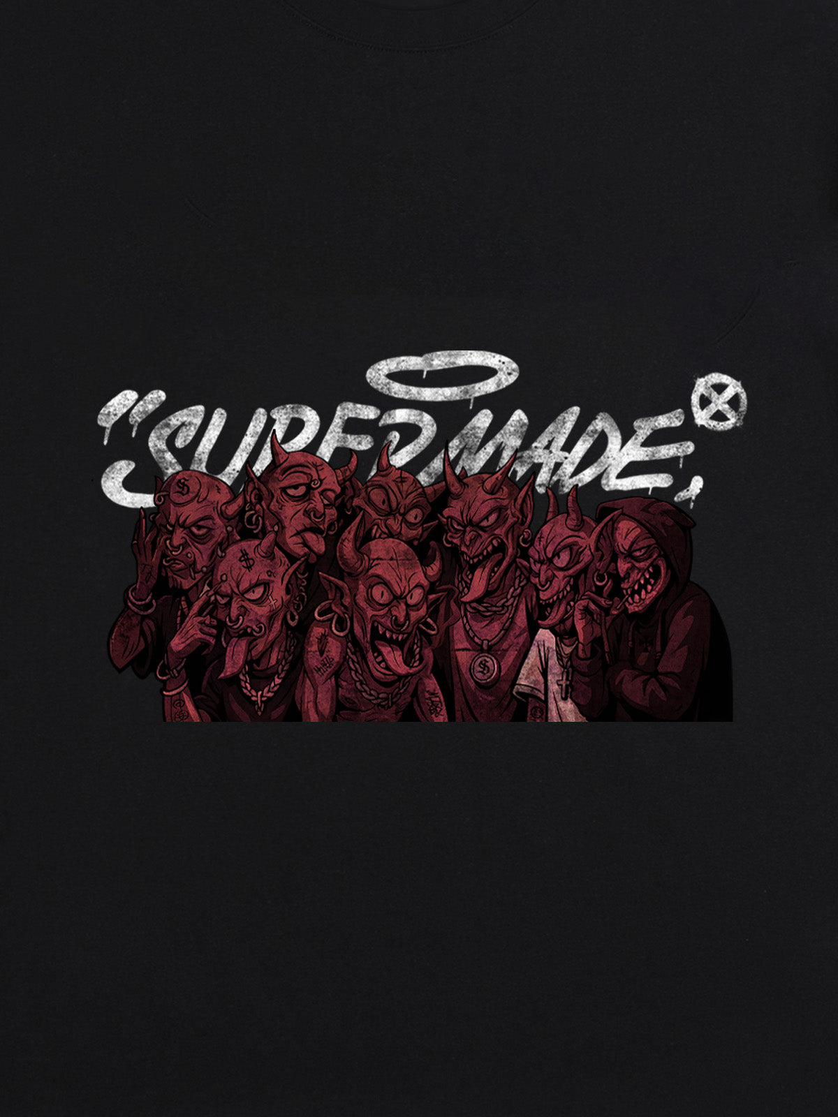 Thesupermade Dark Devil Maniac's Gothic Graffiti T-shirt