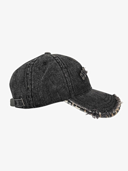 Stylish Denim Baseball Cap with Embroidered Letters for Casual Wear