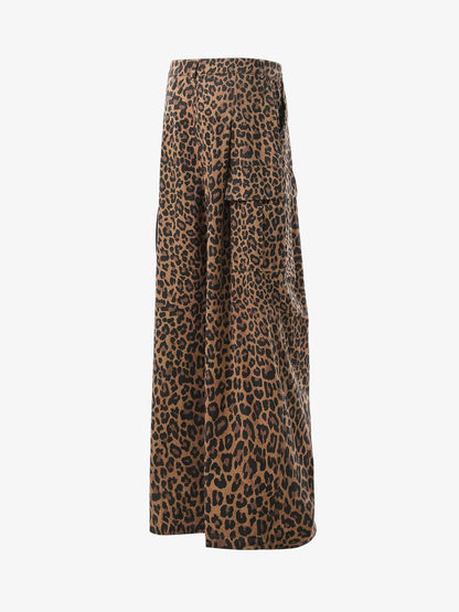 High-Waisted Wide-Leg Cargo Pants with Unique Pocket Design