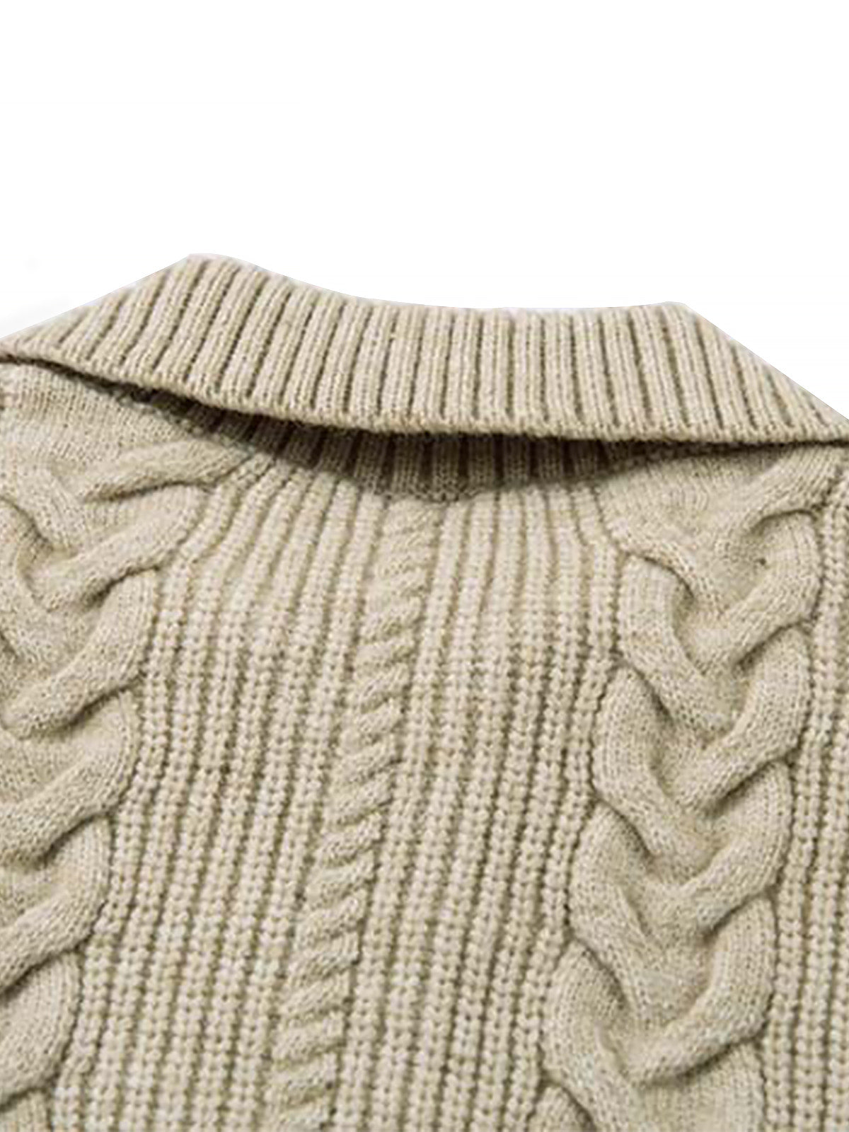 Cable Knit Zip-Up Sweater Jacket for Cozy Elegance