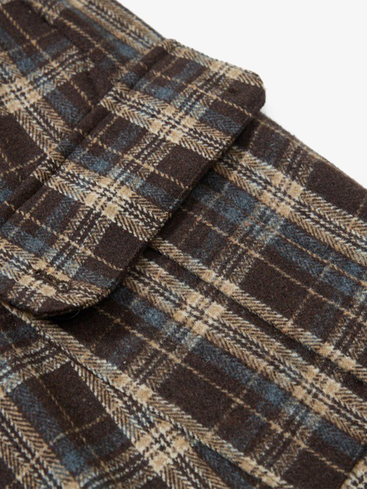 Plaid Jacket with Zipper Detail and Keychain Accessory