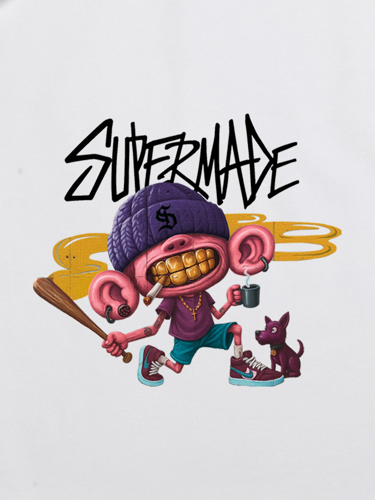 Thesupermade Cartoon Graffiti Trendy Weird Kid T-shirt