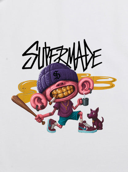 Thesupermade Cartoon Graffiti Trendy Weird Kid T-shirt