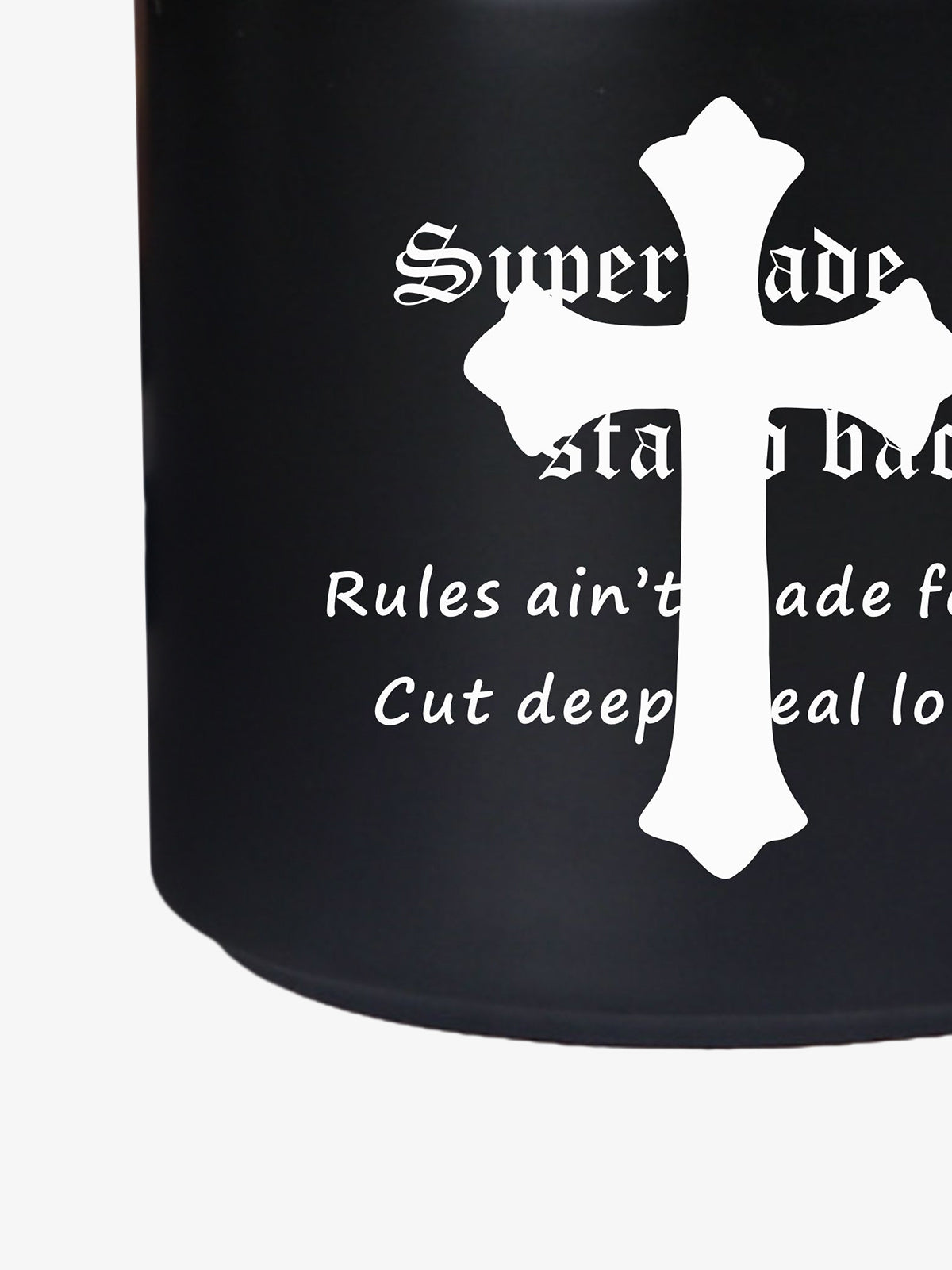 Bold Cross Design Mug for Coffee Enthusiasts