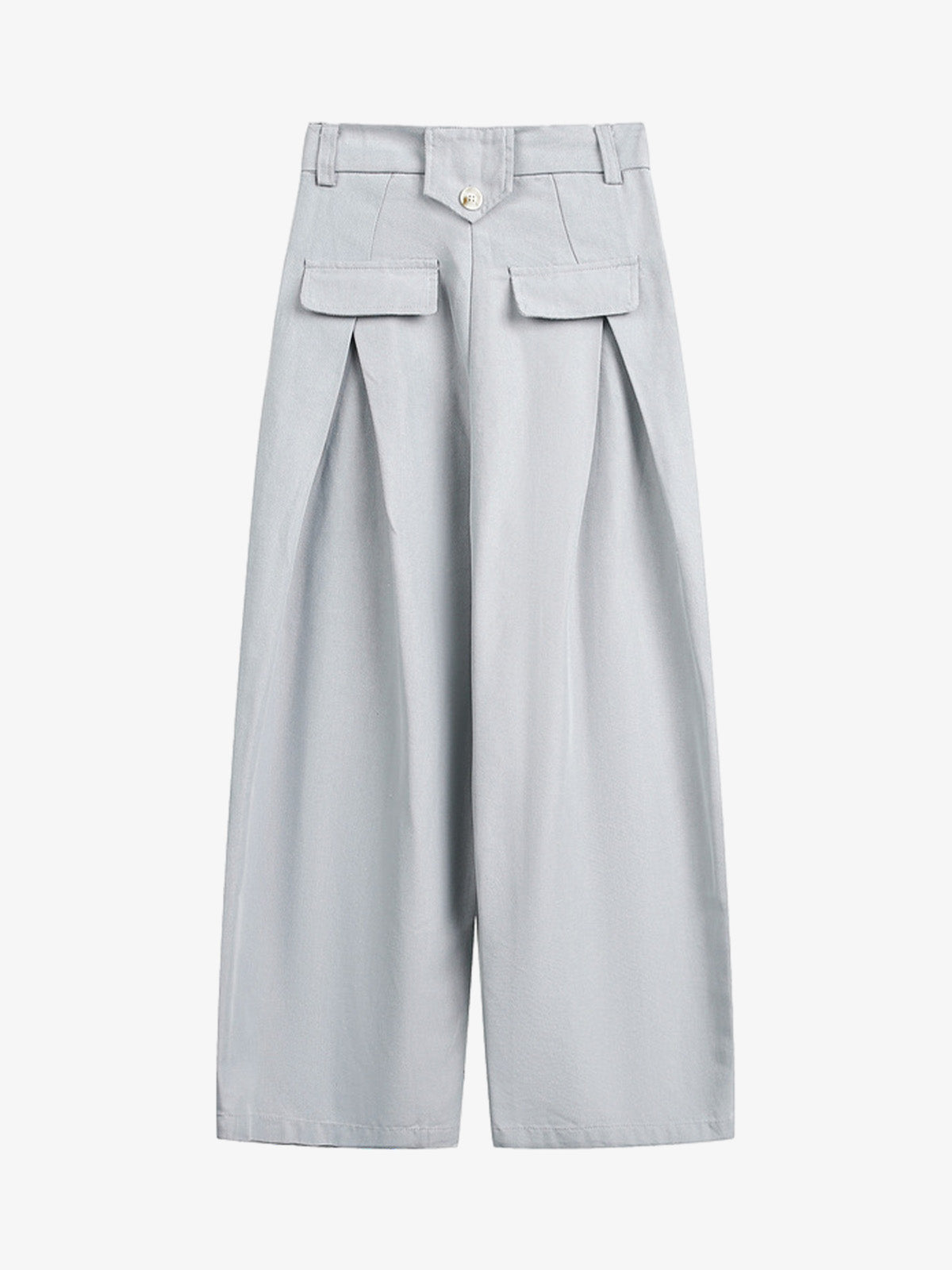 Stylish High-Waisted Wide Leg Trousers with Button Detail for Women
