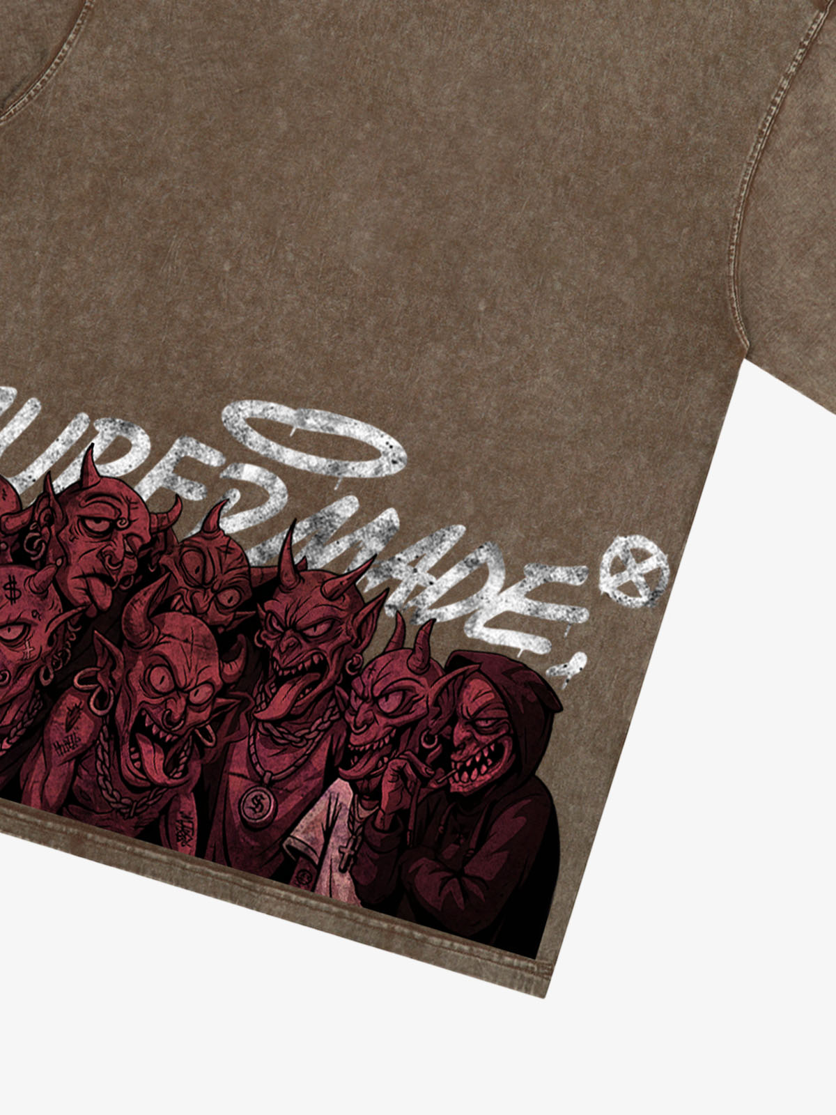 Thesupermade Dark Devil Maniac's Gothic Graffiti T-shirt