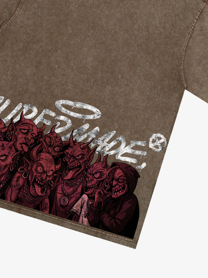 Thesupermade Dark Devil Maniac's Gothic Graffiti T-shirt