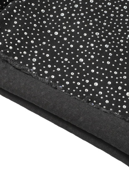 Retro Washed Rhinestone Raw Edge Denim Shorts - 2419