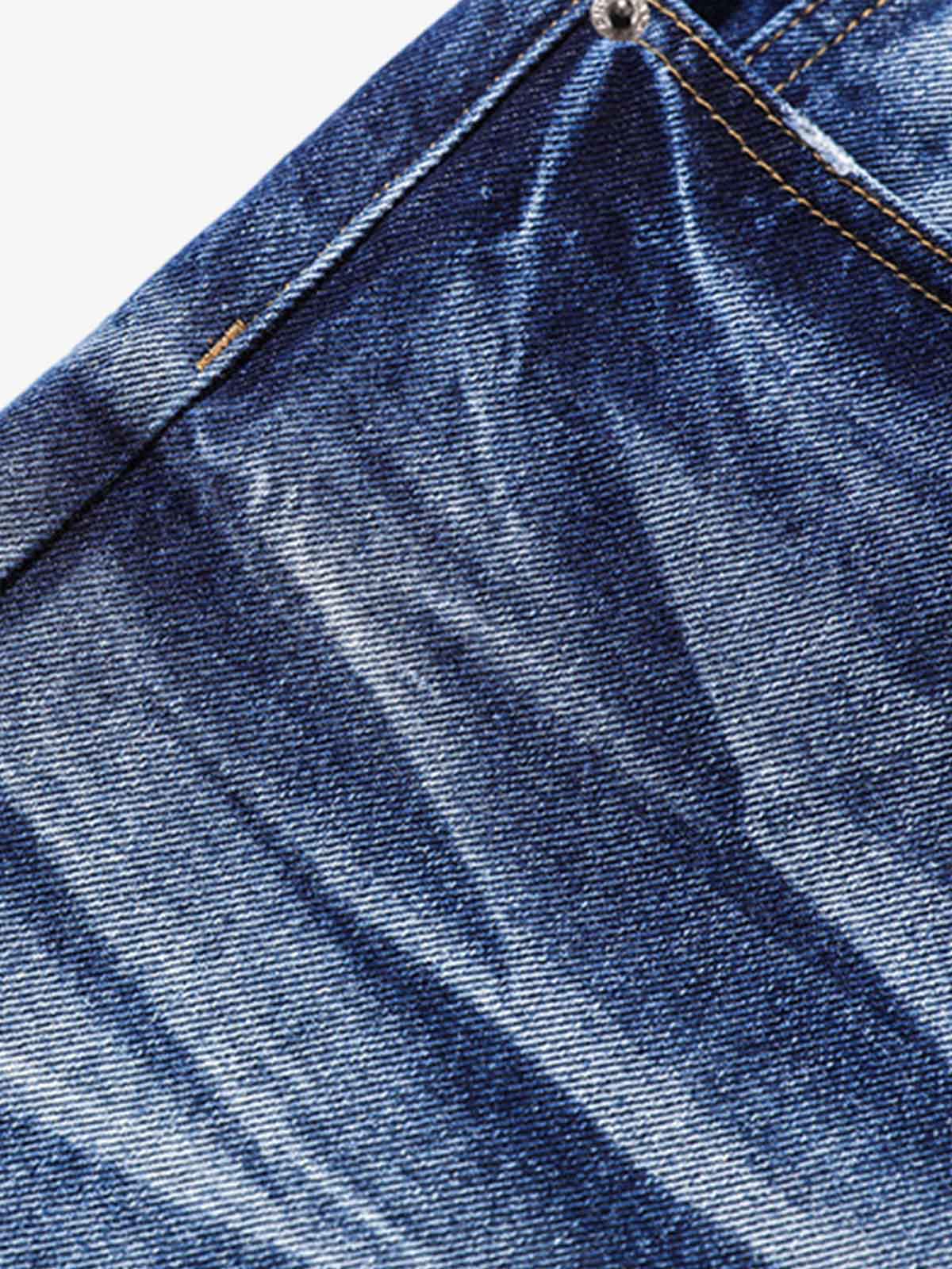Washed Distressed Wrinkled Dyed Jeans