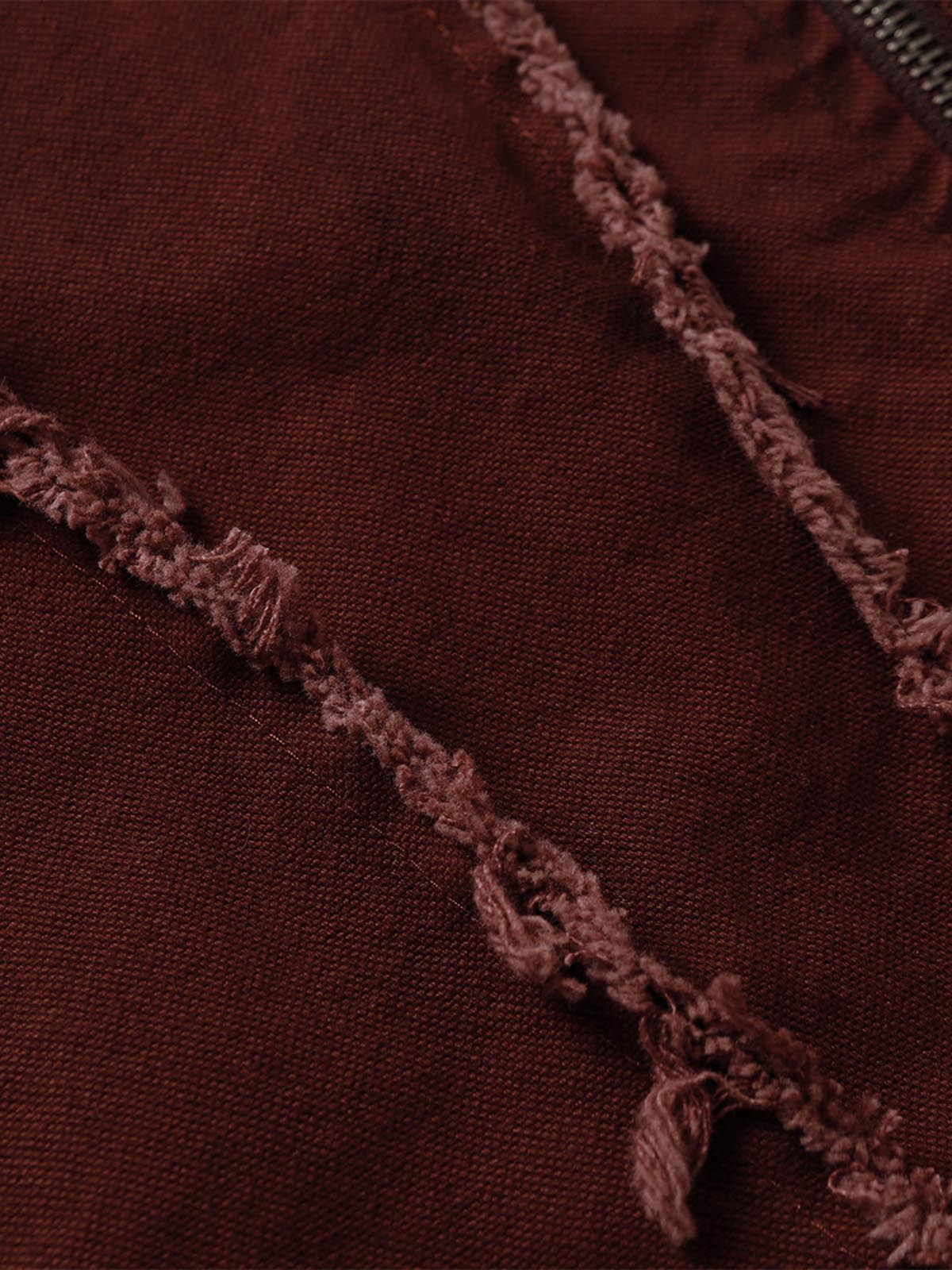 Thesupermade Washed Distressed Fur Hooded Jacket