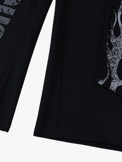 Thesupermade Dark Street Letter Flame Casual Sweatpants