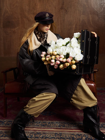 Stylish Aviator Jacket with Faux Fur Collar - Perfect for Casual and Fashionable Looks