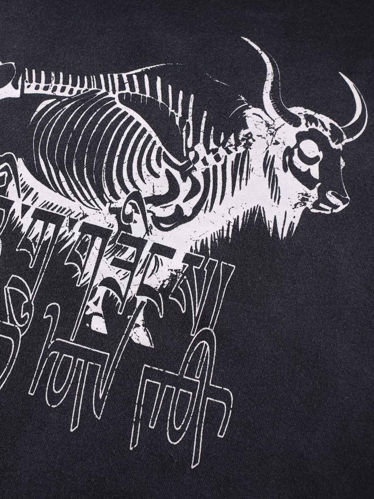 Skeleton Bull Graphic Long Sleeve T-Shirt - Perfect for Casual and Streetwear Styles