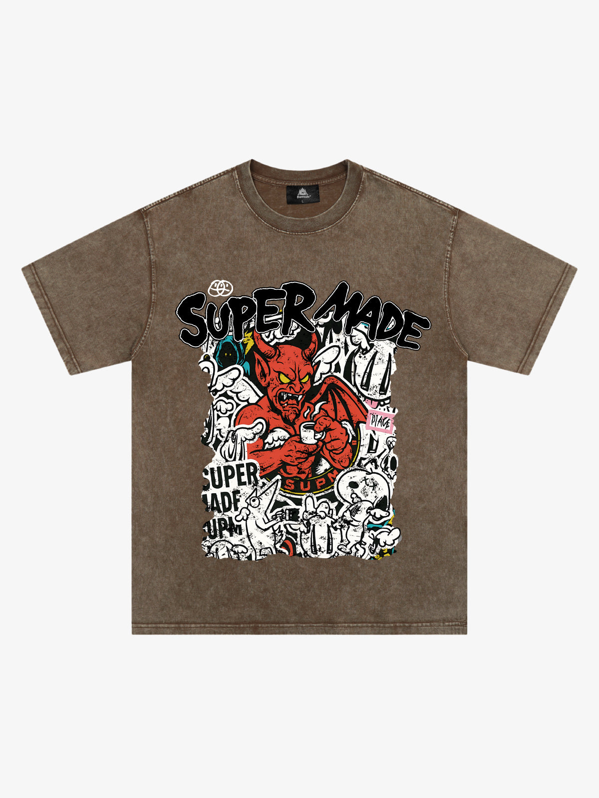 Street Devil Collage Pattern T-shirt