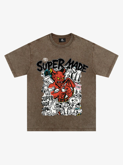 Street Devil Collage Pattern T-shirt