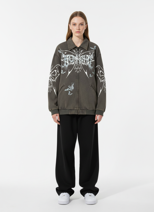 Punk Gothic Butterfly Graphic Streetwear Jacket