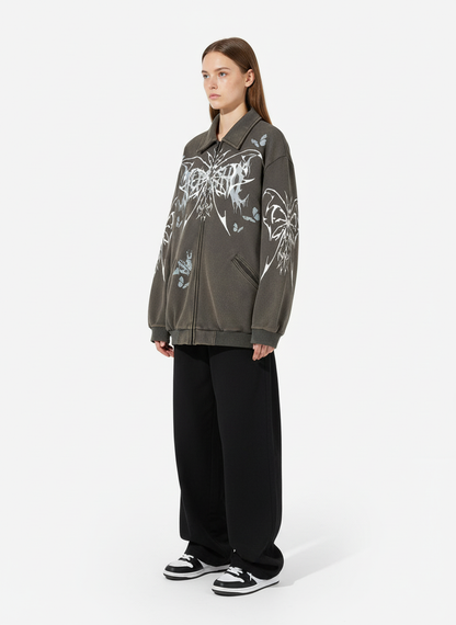 Punk Gothic Butterfly Graphic Streetwear Jacket