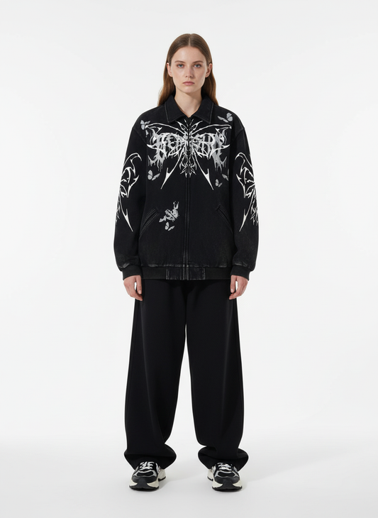 Punk Gothic Butterfly Graphic Streetwear Jacket