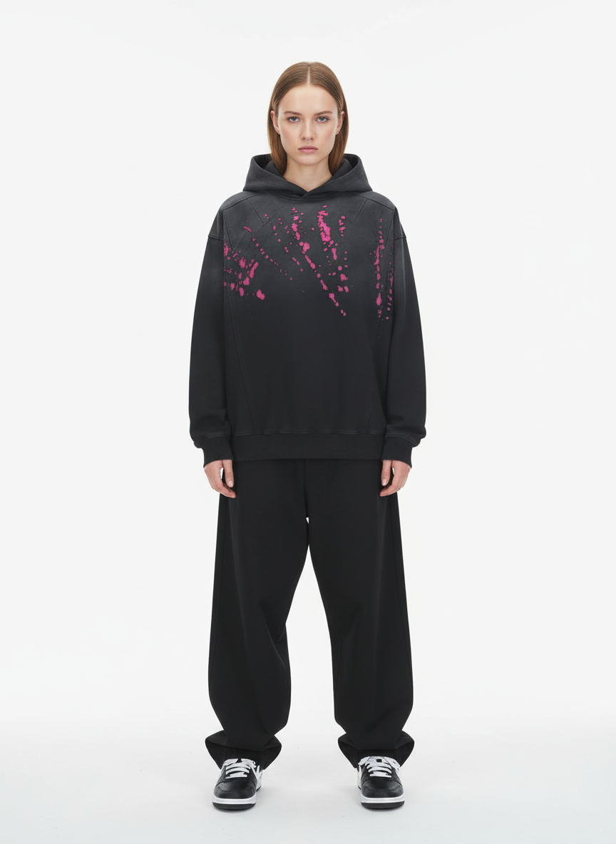 Street Dark Wasteland Distressed Washed Dirty-Dye Hoodie