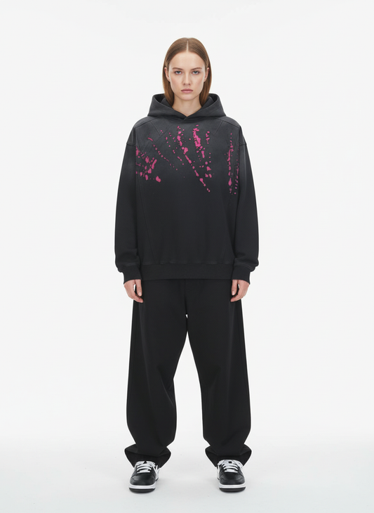 Street Dark Wasteland Distressed Washed Dirty-Dye Hoodie