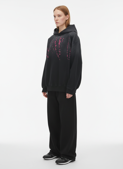 Street Dark Wasteland Distressed Washed Dirty-Dye Hoodie