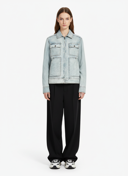 Vintage Light Wash Workwear Denim Jacket