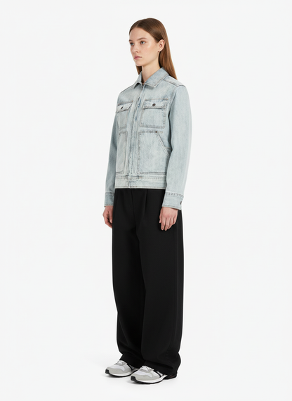 Vintage Light Wash Workwear Denim Jacket