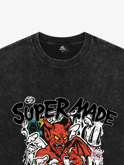 Street Devil Collage Pattern T-shirt