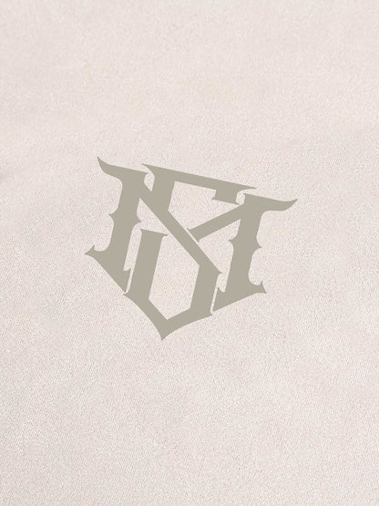 Metallic Print Suede Crew Neck T-Shirt