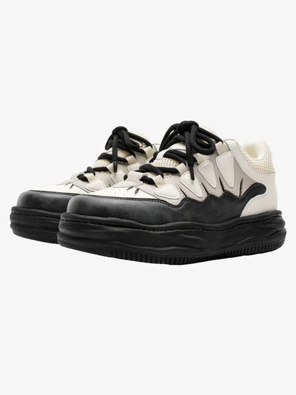 Black And White Platform Sneakers - 2449