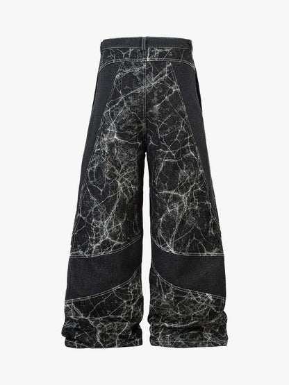 Thesupermade Deconstructed Split Tie-dye Jeans